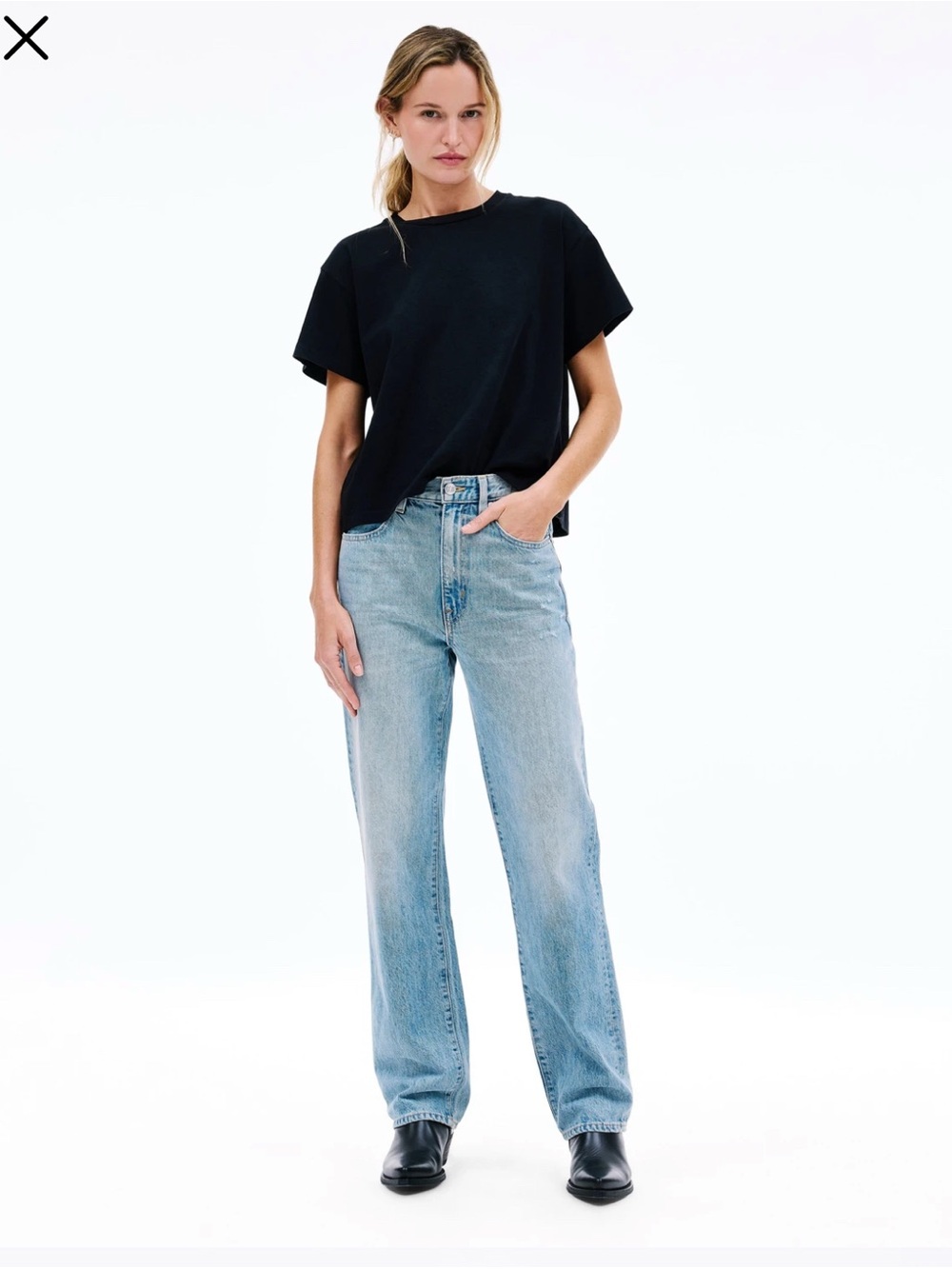 SLVRLAKE Light Blue ‘London Ankle’ Straight Leg Jeans